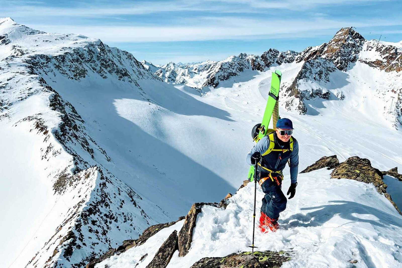 Aufstieg am Pitztaler Gletscher Freetouring