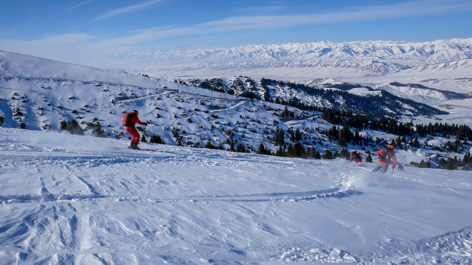 Skifahrer in Kirgistan